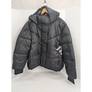 BCBGeneration Premium Performance Women Black Hooded Puffer Jacket Size XXL